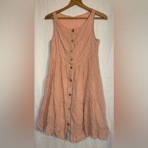 Altar’t State Women’s Sleeveless Button Down Peach Color Summer Dress Size XS
